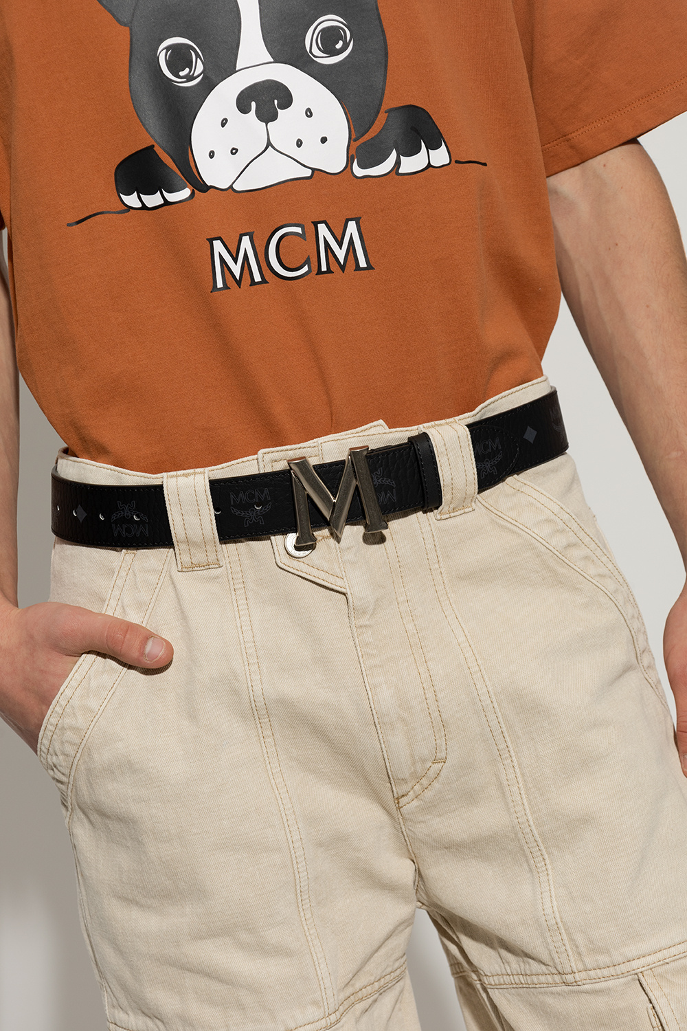 Mcm monogram outlet belt